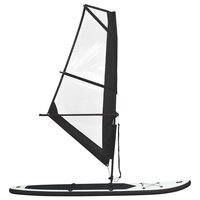 Stand Up Paddleboard opblaasbaar met zeilset zwart en wit 3