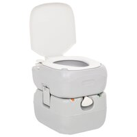 Campingtoilet draagbaar 22+12 L HDPE grijs en wit 3