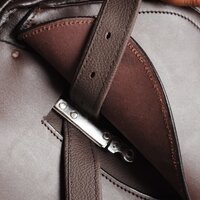 Echt lederen paardrijzadel 17,5&quot; 18 cm (5-in-1 set, bruin) 9