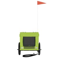 Hondenfietstrailer oxford stof en ijzer groen en zwart 5