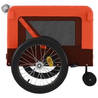 Hondenfietstrailer oxford stof en ijzer oranje en zwart 8