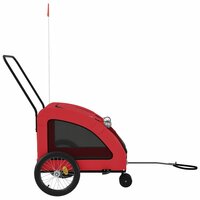 Hondenfietstrailer oxford stof en ijzer rood 6