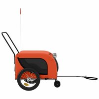 Hondenfietstrailer oxford stof en ijzer oranje en zwart 5