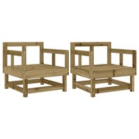 Tuinstoelen 2 st ge&iuml;mpregneerd hout 2