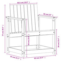 Tuinstoel 62x56x77 cm massief grenenhout wit 9