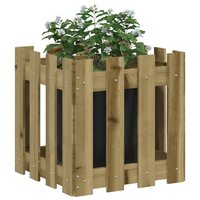Plantenbak met hekontwerp 40x40x40 cm ge&iuml;mpregneerd grenenhout 3