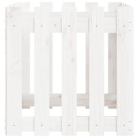 Plantenbak met hekontwerp 50x50x50 cm massief grenenhout wit 6
