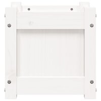 Plantenbak 31x31x31 cm massief grenenhout wit 6