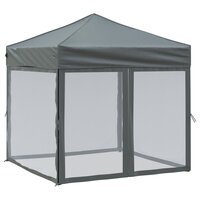 Partytent inklapbaar met zijwanden 2x2 m antracietkleurig 2