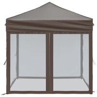 Partytent inklapbaar met zijwanden 2x2 m taupe 4