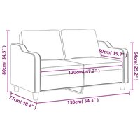 Tweezitsbank 120 cm stof lichtgeel 8