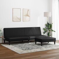 2-delige Loungeset kunstleer zwart 3