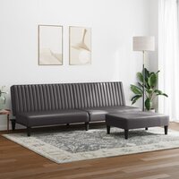 2-delige Loungeset kunstleer grijs 3