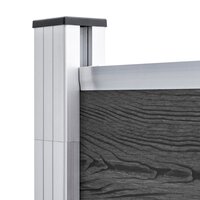 Schuttingpanelenset 526x186 cm HKC zwart 7