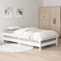 Bed stapelbaar 100x200 cm massief grenenhout wit 4