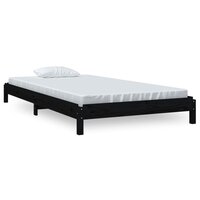 Bed stapelbaar 100x200 cm massief grenenhout zwart 2