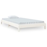 Bed stapelbaar 90x200 cm massief grenenhout wit 2