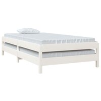 Bed stapelbaar 90x200 cm massief grenenhout wit 5
