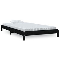 Bed stapelbaar 80x200 cm massief grenenhout zwart 2