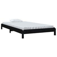 Bed stapelbaar 80x200 cm massief grenenhout zwart 3