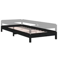 Bed stapelbaar 75x190 cm massief grenenhout zwart 6