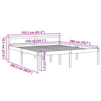Seniorenbed massief grenenhout wasbruin 150x200 cm 9