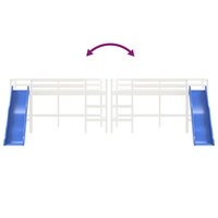 Kinderhoogslaper met glijbaan massief grenenhout wit 80x200 cm 8
