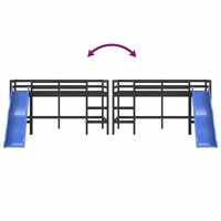 Kinderhoogslaper met glijbaan grenenhout zwart 80x200 cm 8