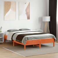 Bed met matras massief grenenhout wasbruin 140x190 cm 3