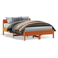Bed met matras massief grenenhout wasbruin 140x190 cm 2