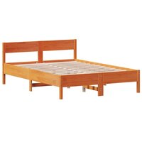 Bed met matras massief grenenhout wasbruin 140x190 cm 3