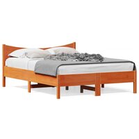 Bed met matras massief grenenhout wasbruin 140x190 cm 2