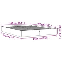 Bed met matras massief grenenhout wasbruin 140x190 cm 8