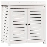 Oppottafel met schappen 82,5x50x86,5 cm massief grenenhout wit 2