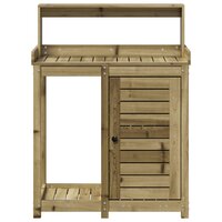 Oppottafel met schappen 82,5x50x109,5 cm ge&iuml;mpregneerd hout 5