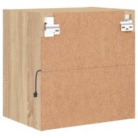 Nachtkastje met LED&amp;apos;s wandgemonteerd sonoma eikenkleurig 9