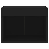 Nachtkastje met LED&amp;apos;s wandgemonteerd zwart 7