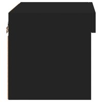 Nachtkastje met LED&amp;apos;s wandgemonteerd zwart 8