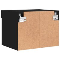 Nachtkastje met LED&amp;apos;s wandgemonteerd zwart 9