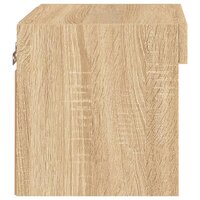 Nachtkastje met LED&amp;apos;s wandgemonteerd sonoma eikenkleurig 8