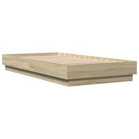 Bedframe zonder matras hout sonoma eikenkleurig 75x190 cm 6
