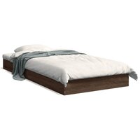 Bedframe zonder matras bewerkt hout bruin eikenkleur 75x190 cm 2