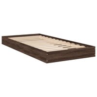 Bedframe zonder matras bewerkt hout bruin eikenkleur 75x190 cm 3