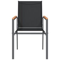 Tuinstoelen 2 st 55x61,5x90 cm textileen en staal zwart 4