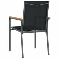 Tuinstoelen 2 st 55x61,5x90 cm textileen en staal zwart 6