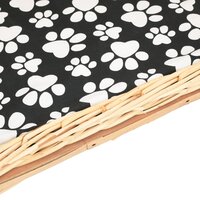 Hondenmand met kussen 50x33x30 cm natuurlijk wilgen 5