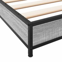 Bedframe bewerkt hout en metaal grijs sonoma eiken 100x200 cm 7
