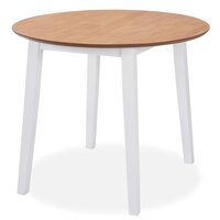 Eetkamerset MDF en rubberwood wit 5-delig 2