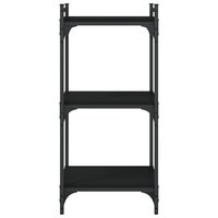 Boekenkast 3-laags 40x30x86 cm bewerkt hout zwart 4