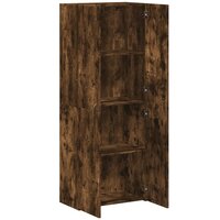Archiefkast 60x32x153 cm bewerkt hout gerookt eikenkleurig 7